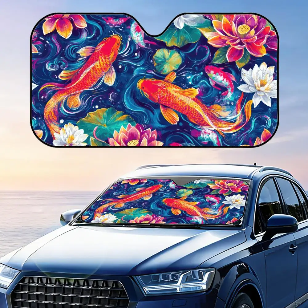 

Солнцезащитный козырек Koi из алюминиевой фольги, многоразовый, с защитой от УФ-излучения, трехслойная теплоизоляция, для лобового стекла