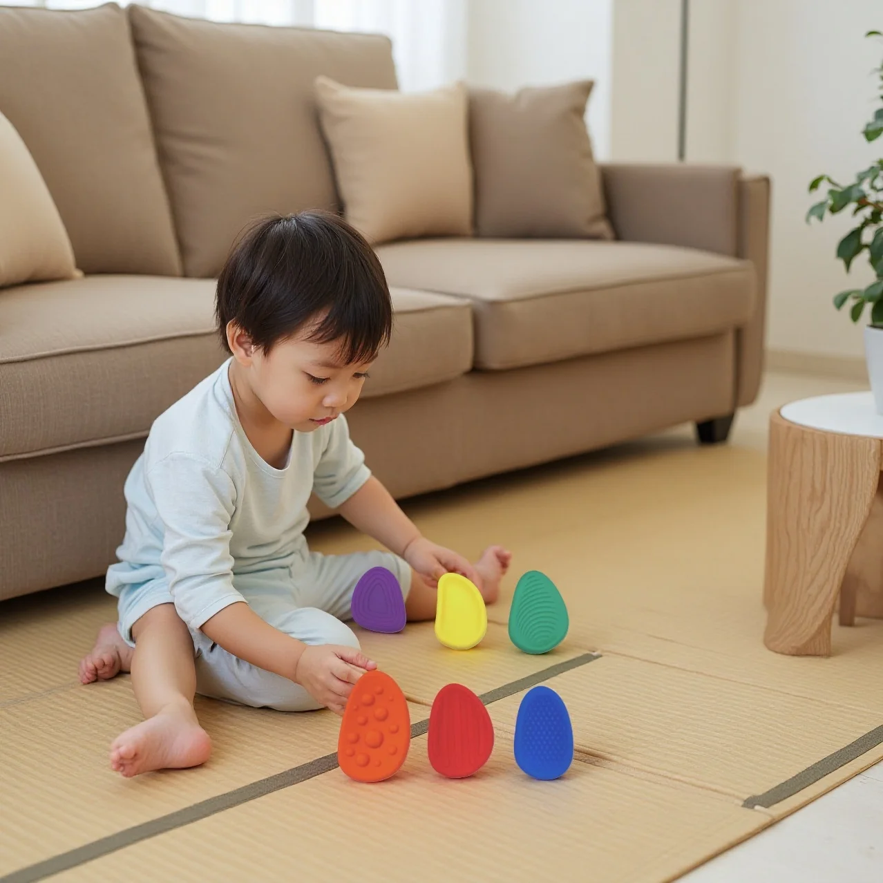 

New Fidget Sensory Stones - Soft Silicone | Kids' Visual-Tactile Boost | Adult Stress Relief