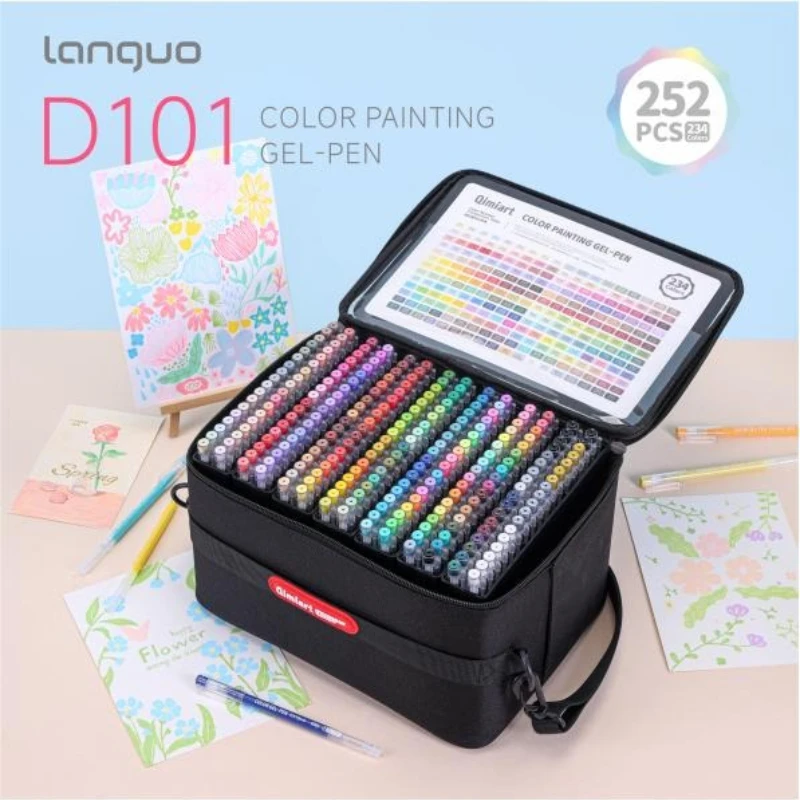 

Languo 234colors/252 PCS Multi-Color Handbook Pen 0.6mm Morandi Color Gel Pen Marker Pens Set School Office Supplies Stationery