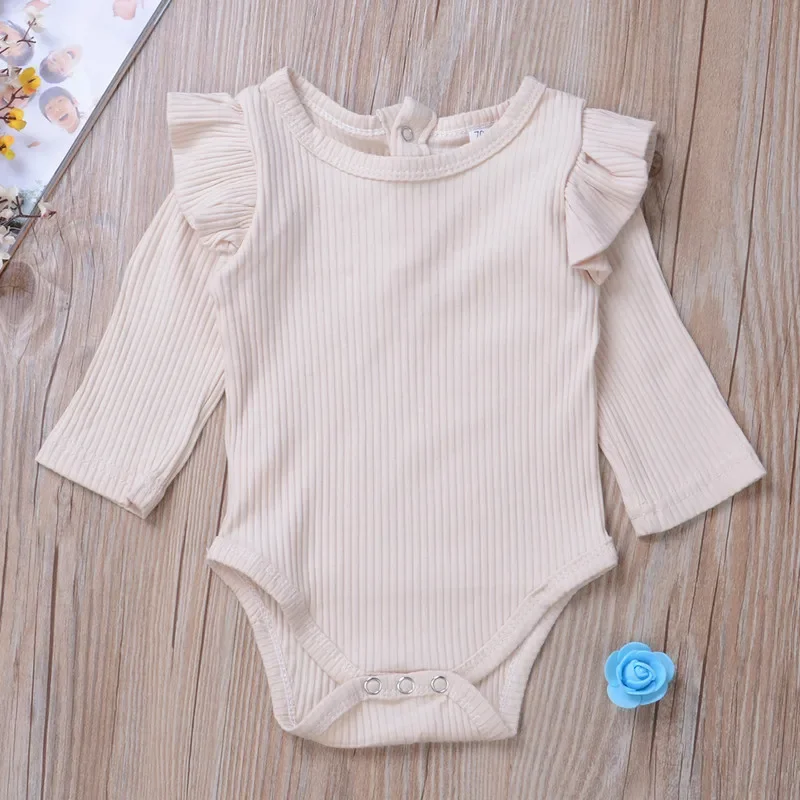 Newborn Baby Boy Girl Clothes Autumn Bodysuit Ruffles Long Sleeve Tops Jumpsuit Baby Items Clothing for Boy Girl Kids