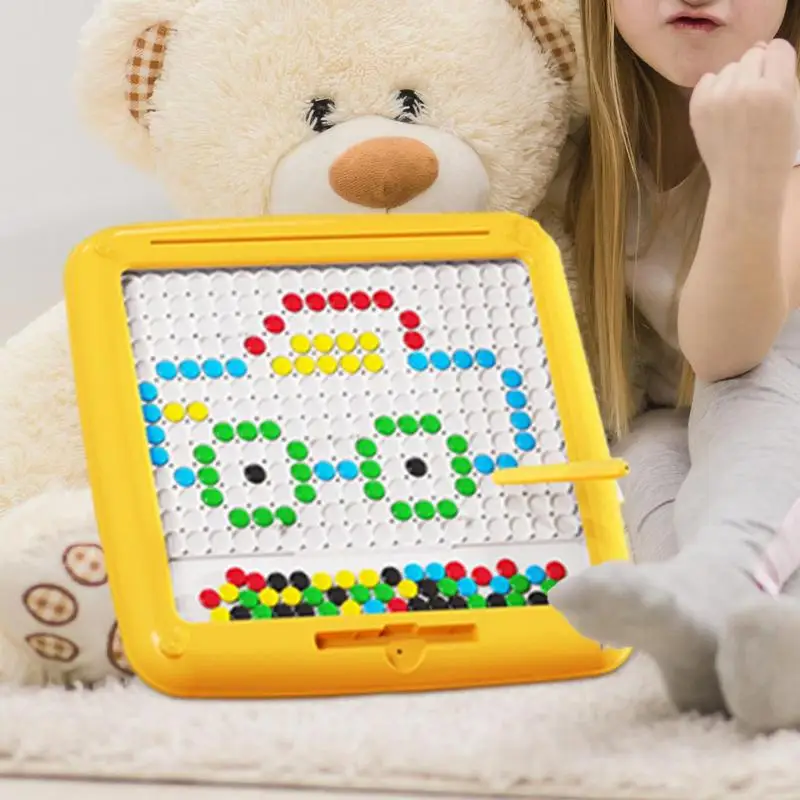 Kids Toys Magnetic Drawing Board 2-in-1 Learning Doodle Board Magnetic Dot Art Preschool Toys Large Fine Motor Skills Toy For