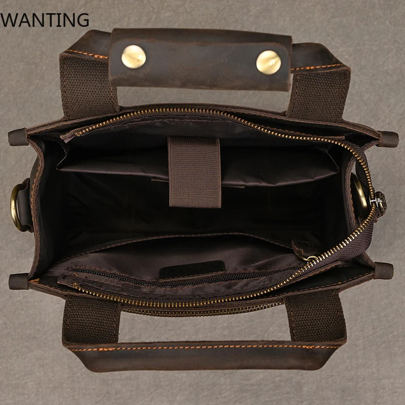 2024 الوافدين الجدد جلد طبيعي محمول حقيبة يد للرجال الذكور حقيبة كتف جلدية حقيقية حقيبة كروسبودي حقيبة ريترو الموضة