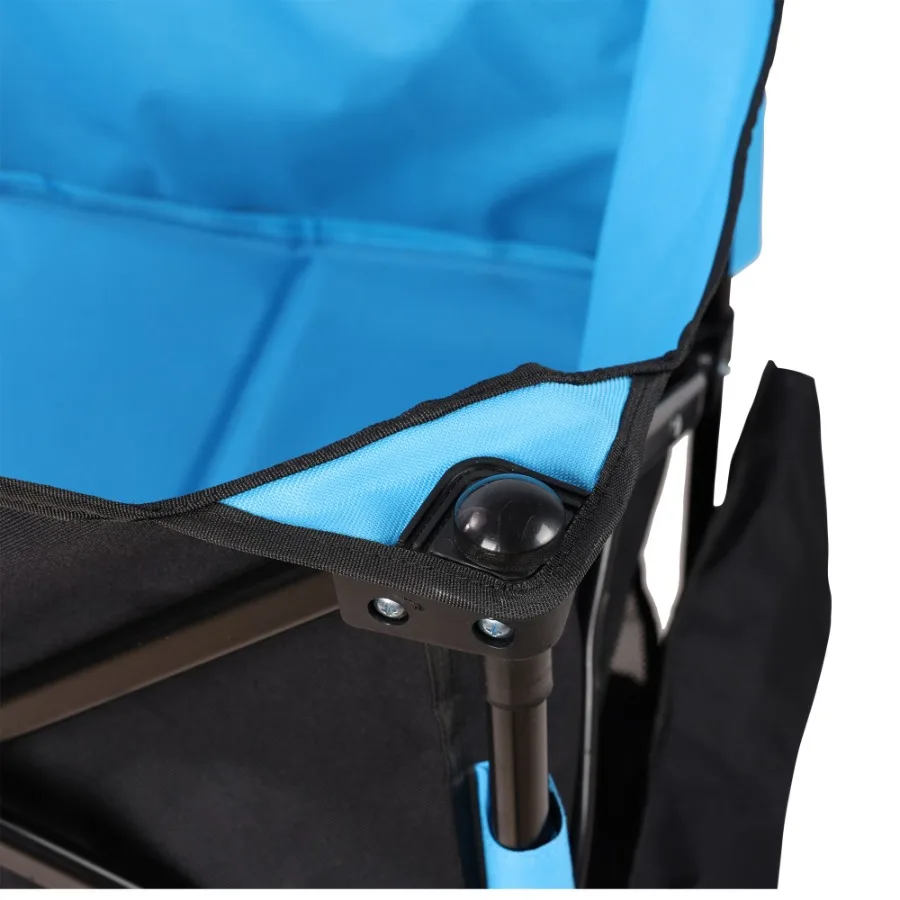 Big large capacity Folding cart Extra Long Extender Wagon Cart Folding Wagon Garden Shopping Beach Cart black + blue