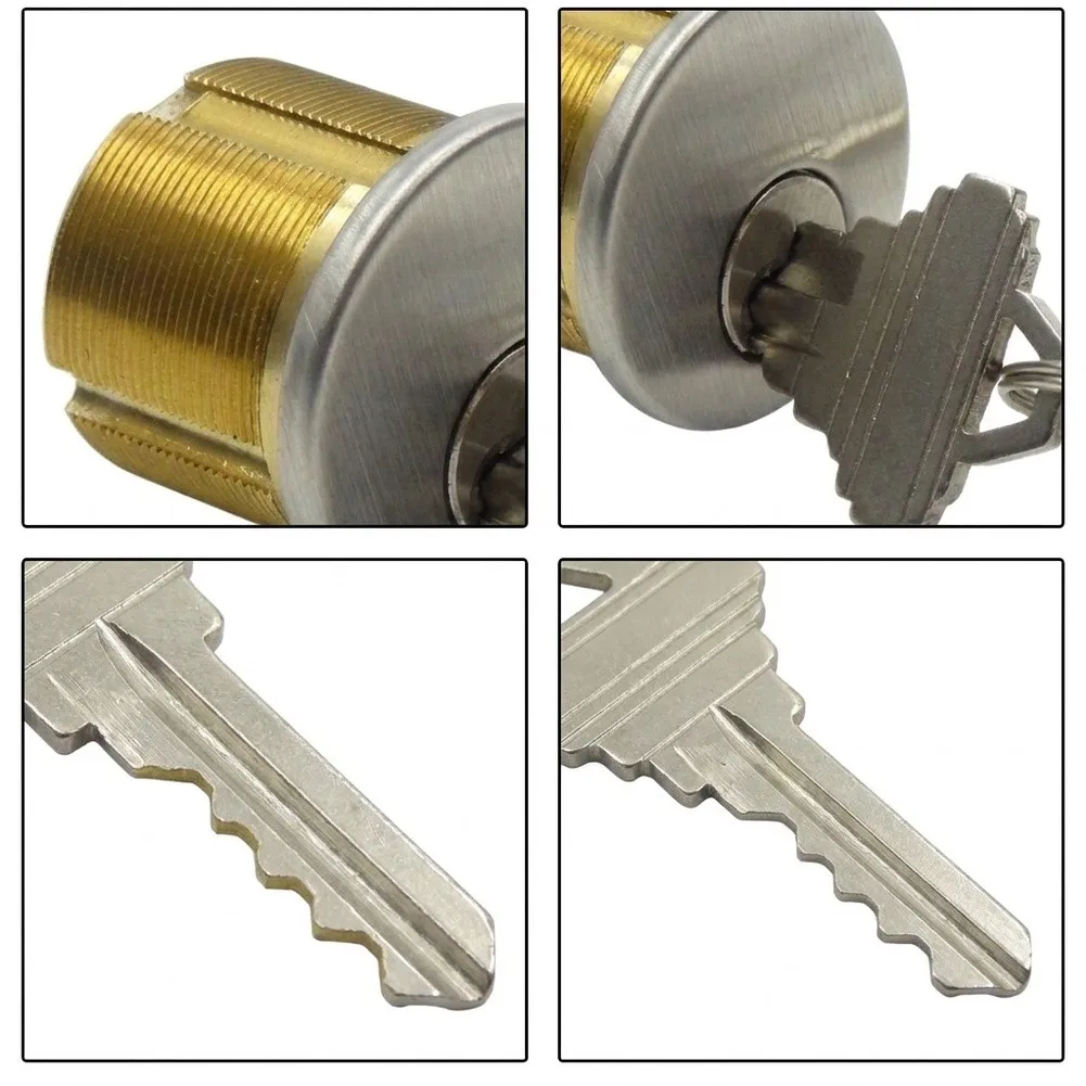 Solid Brass Mortise Cylinder with Reinforced Internal Components for Consistent Cylinder Rotation and Retention