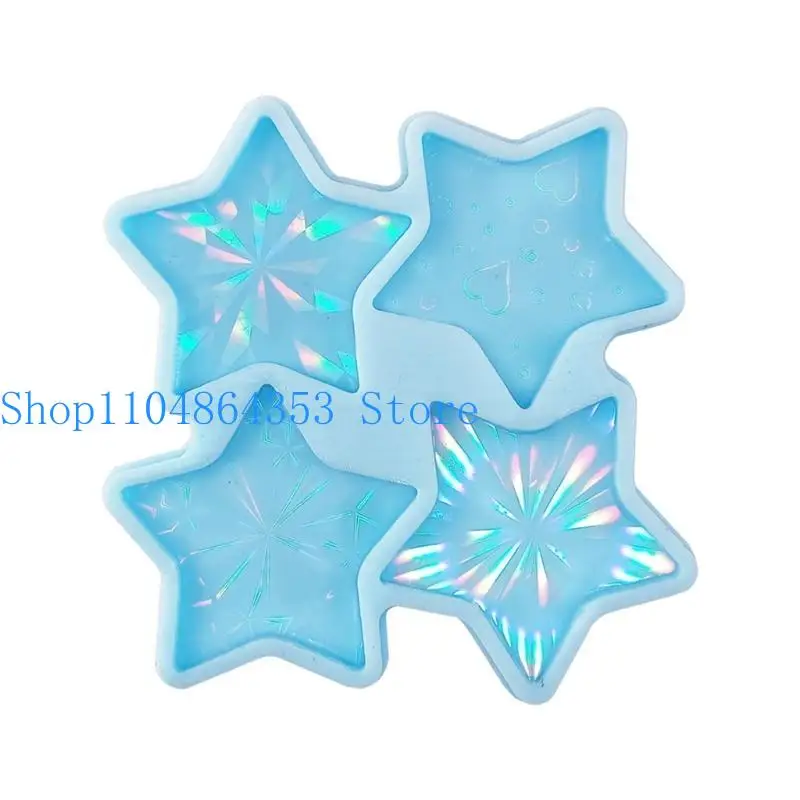 Schmuckgussform Holographische Harzform Pentagramm-Brosche Anhängerform Handyhalter Silikonform für DIY-Bastelarbeiten – Detail 4