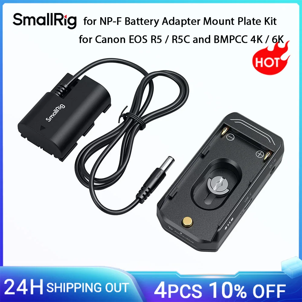 

SmallRig NP-F аккумулятор адаптер Монтажная пластина комплект для Canon EOS R5 / R5C и BMPCC 4K / 6K / 6K Pro (Advanced Edition) 4340