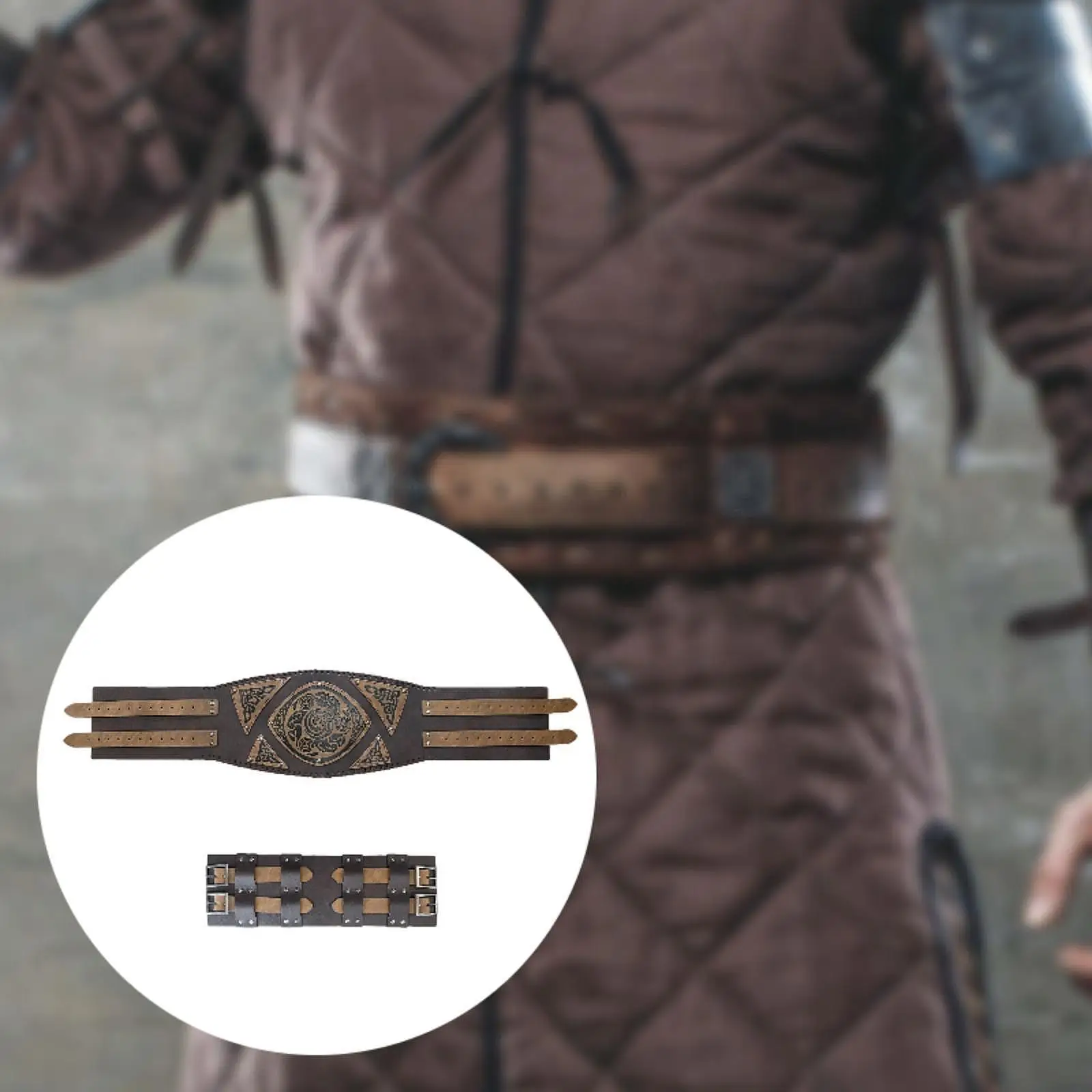 

Средневековый широкий ремень, винтажный дизайн, пояс из искусственной кожи для мужчин и женщин, реквизит для выступлений и косплея