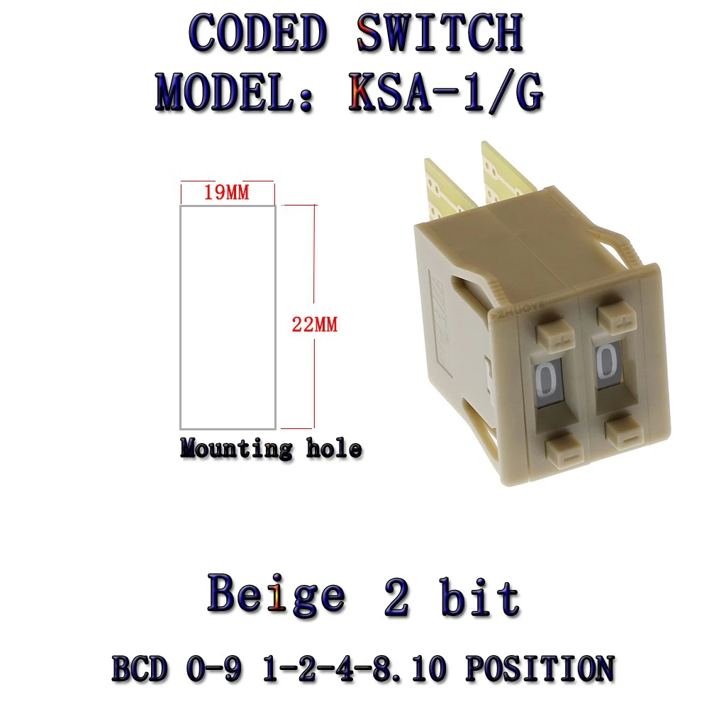 KSA-1/G thin BCD 8421C coding switch 0-9 code toggle switch 1/2/3/4 digital switch 5 contacts