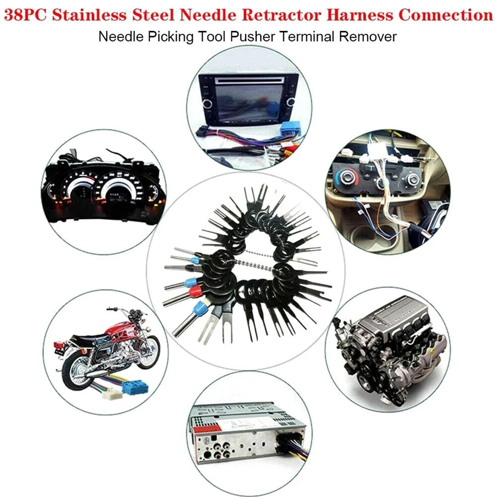 Automotive Wire Terminal Extractor Kit 41PCS Stainless Steel Tools for Car Connector Disassembly and Reassembly