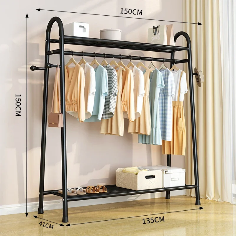 Long Space Saver Rack Metal Hook Design Entryway Modern Fashion Clothes Rack Shoe Foldable Bedroom Porte Manteau Room Furniture