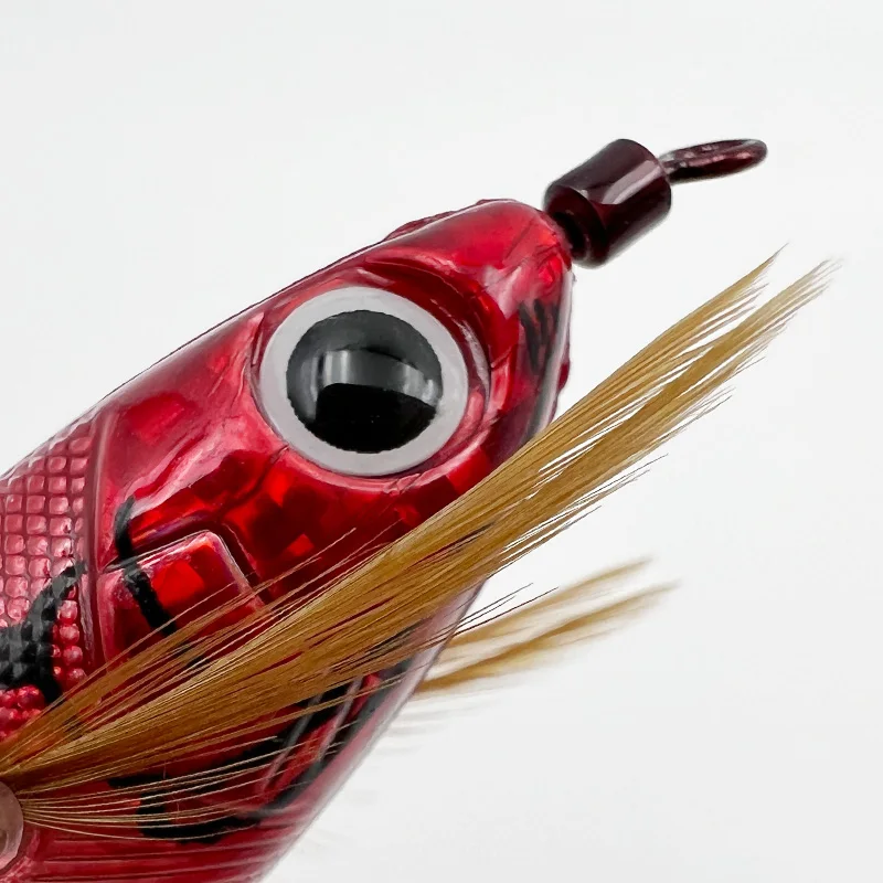 ShareShark 10cm/9g Luminous Round Bellied Shrimp Squid Hook Lure with Rattling Bead Horizontal Design for Fishing view 4