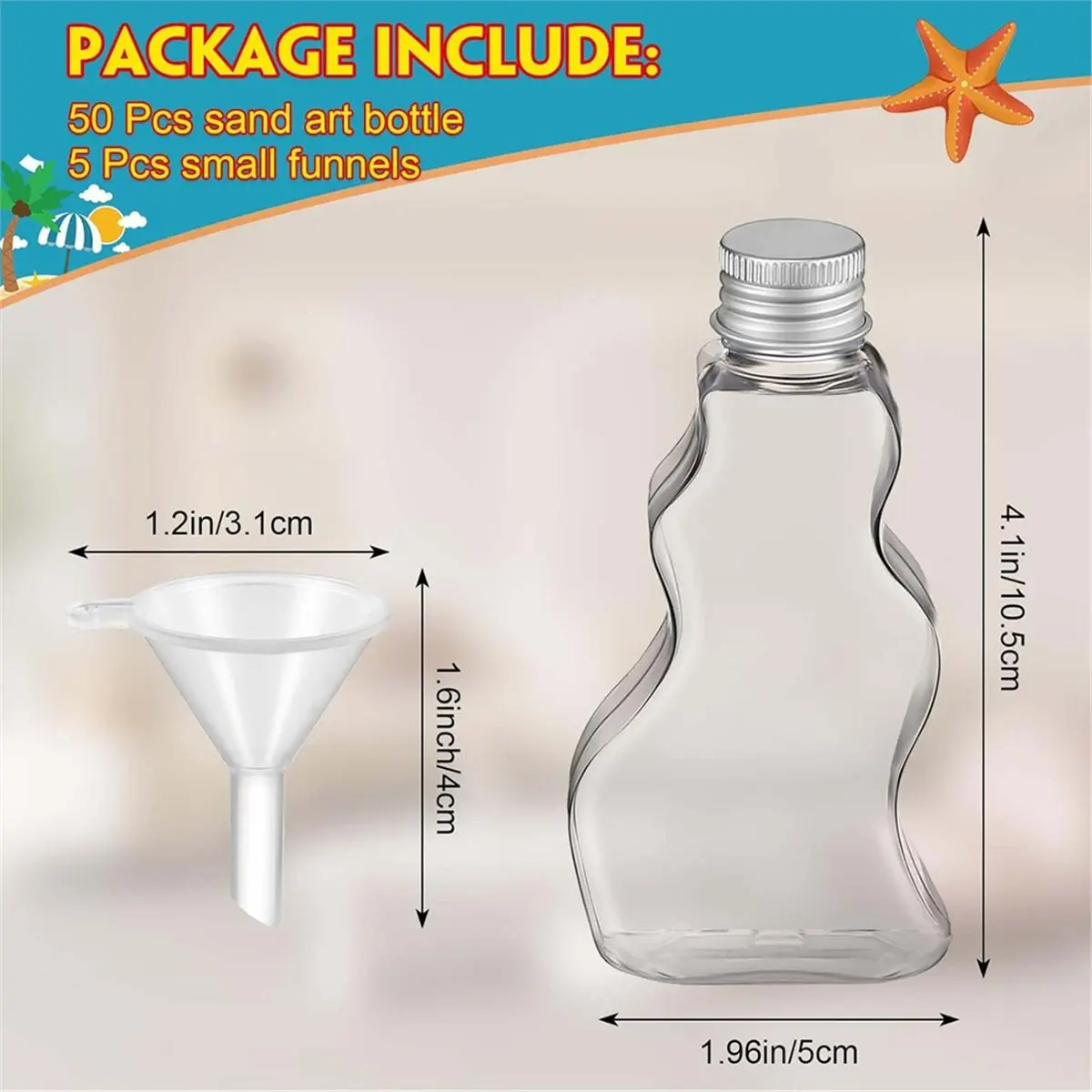 Sand Art Bottles Bulk Wave Shaped Pet Bottles Sand Art Kits for Craft Collection Bottle for Art Activity Fun Party