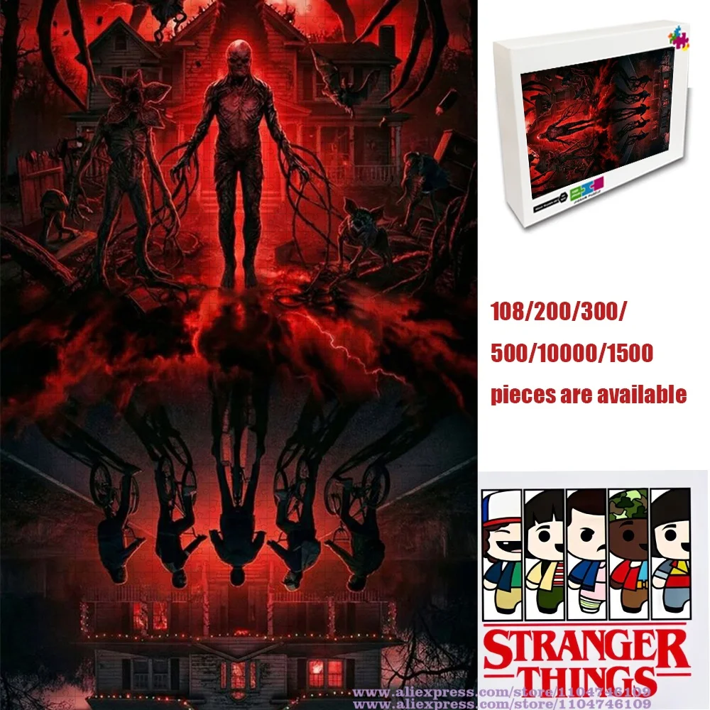 

Пазлы-головоломки «Очень странные дела»: уникальные DIY-пазлы 108/200/300/500/1000/1500 элементов, развивающие интеллект, для детей, креативные подарки