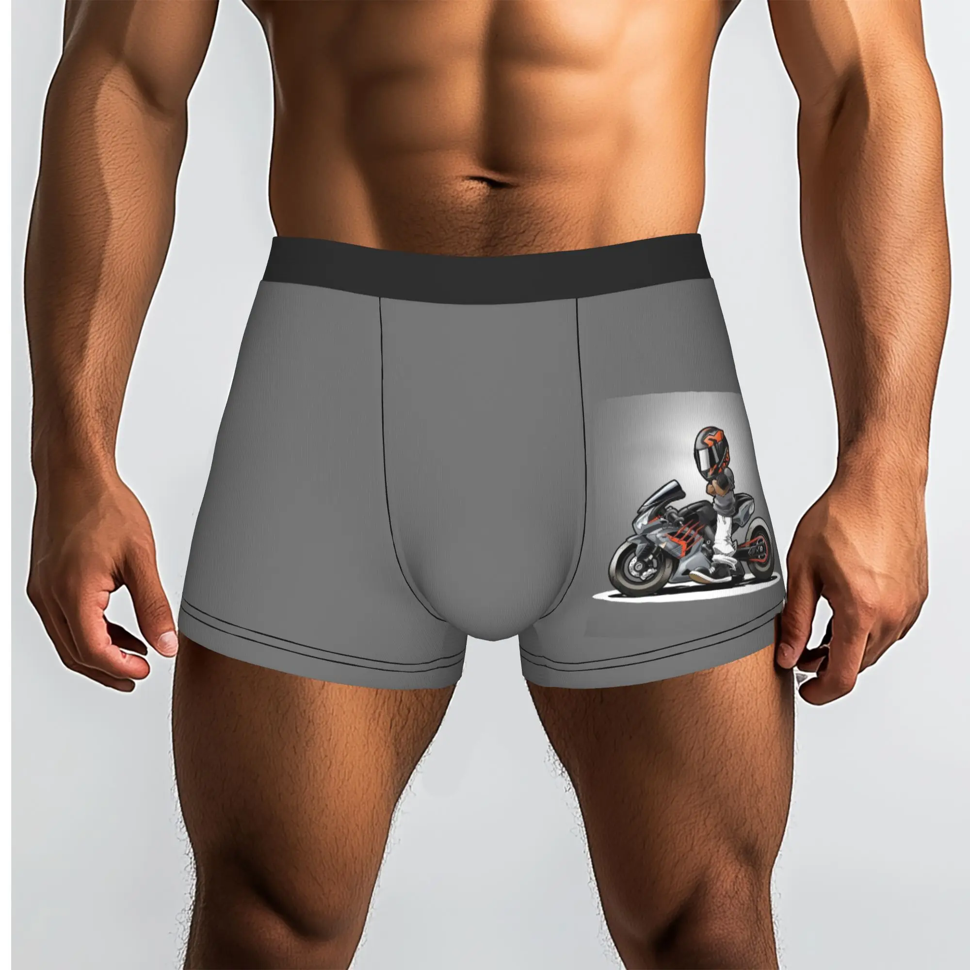 Custom Cartoon Extreme Stunt Sport Motorcycle Boxers Shorts Men Mobile Bike Briefs Underwear Funny Underpants
