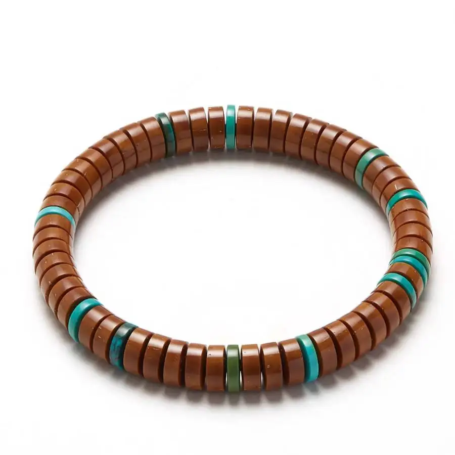 

Handmade natural Turquoise spacer beads bracelet,men's cuff button bracelet,Ramadan prayer bead bracelet,holiday gift,daily wear