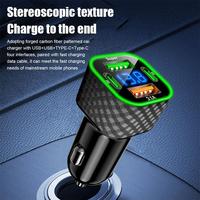 Car Phone Charger Dual USB C Fast Charge With Display For IPhone Oneplus Vivo Oppo