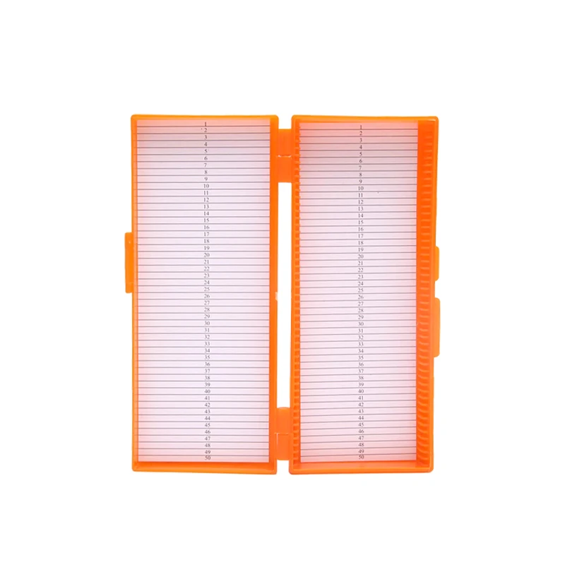 50/100Slots Microscope Slide Storage Box With Secure Lid For Lab Specimen Organization Laboratory Equipment