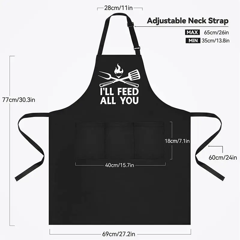 Hot Funny Alphabet Logo House  Printing Kitchen Restaurant Cooking Chef\'s BBQ Man Woman Adjustable Neck Hanger Cleaning  Apron