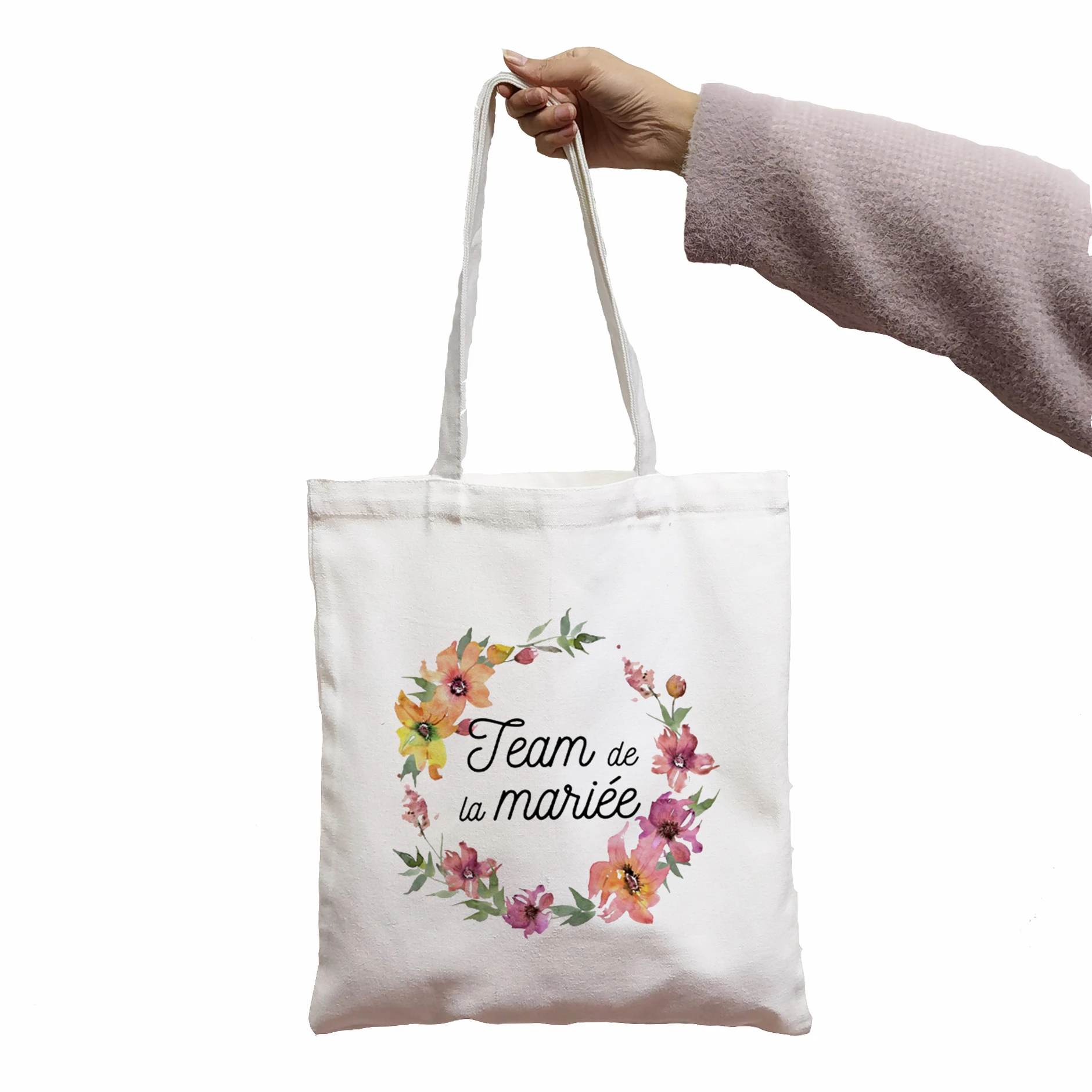 Team Bride Print Bride Party Shopping Canvas Bag Wedding Women Shoulder Bag Team Bride Graphic Bachelorette Women EVJF Handbag