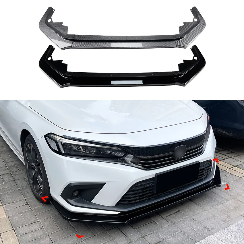 

Front Lower Bumper Spoiler Lip Splitter For Honda Civic 11th 2021-2024 Front Bumper Lip Diffuser Spoiler