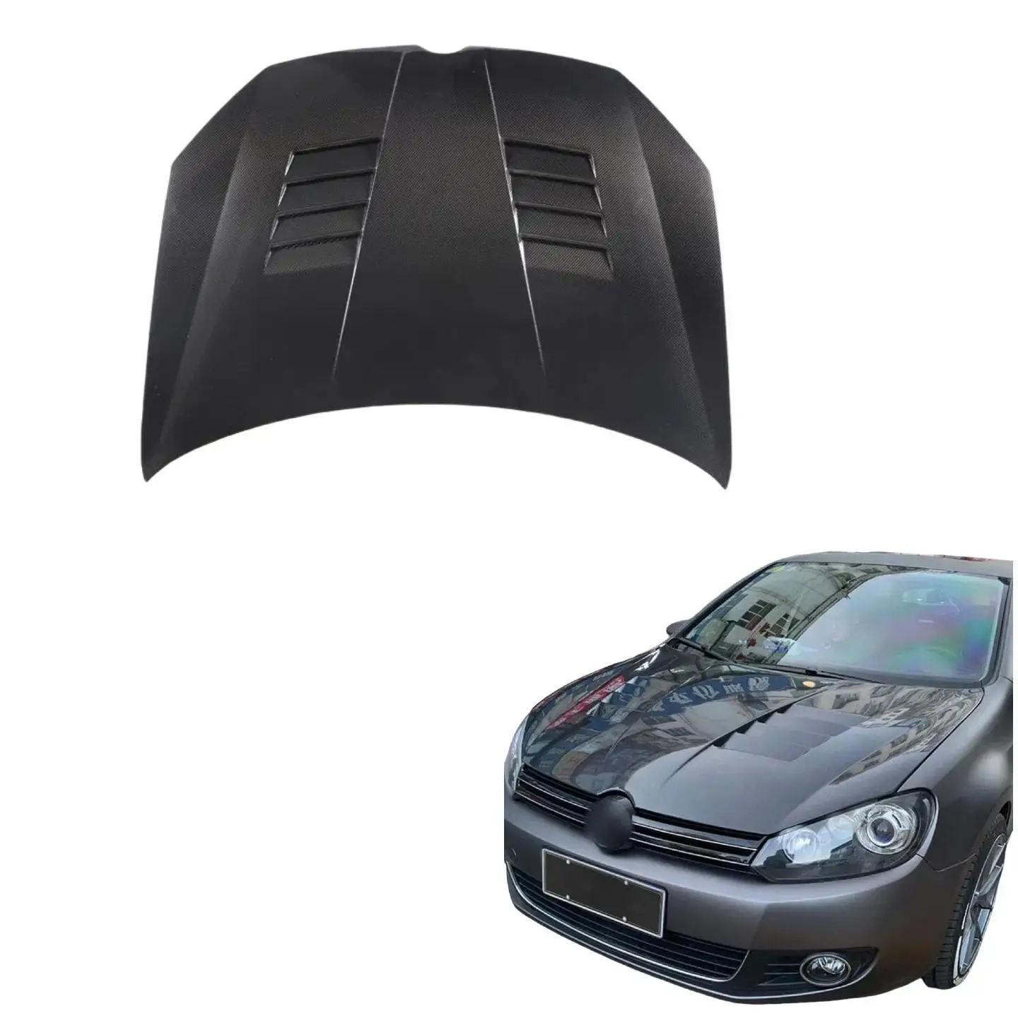 

Front Bonnet Carbon Fiber Engine Cover for Volkswagen Golf 6 MK6 2009-2013 Engine Bonnet Hood Air Inlet Car Accessories Parts