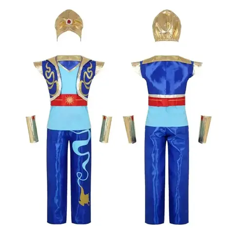 어린이 성인 아라비안 의상 왕자 알라딘 조끼 바지 코스프레 애니메이션 의상 파티 공연 멋진 복장