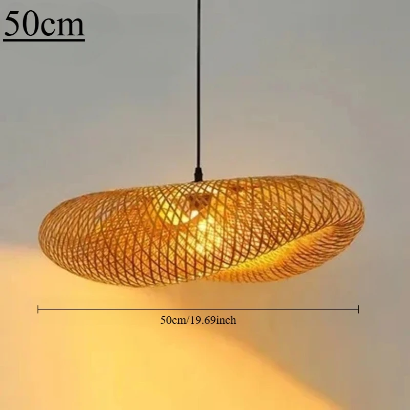 Handgemaakte hangende kroonluchter verlichting vintage bamboe weven LED hanglamp huis woonkamer keuken decor rotan geweven lamp