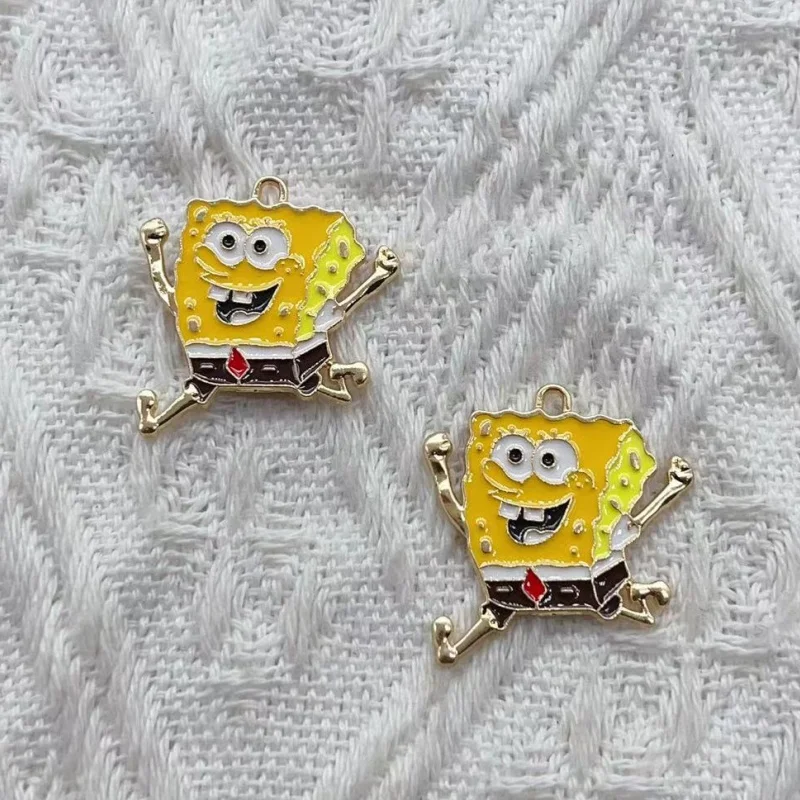 10PCS SpongeBob Patrick Star Cartoon Anime Characters DIY Accessories Necklace Accessories Keychain Earrings Pendant Material