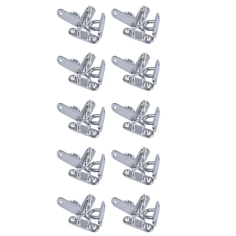 AB47-40Pcs 5Mm 304 Stainless Steel Oblong Pad Eye Plate Staple Ring Hook