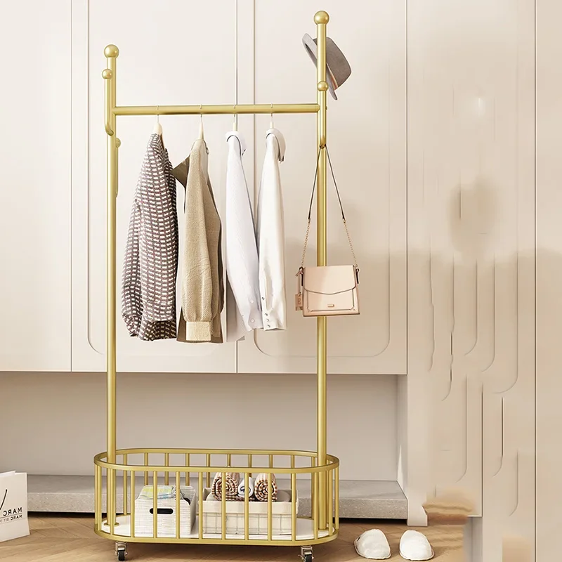 Balcony Shelfs Clothes Rack Golden Floor Bedroom Coat Storage Clothes Hanger Home Modern Perchero De Pie Nordic Furniture