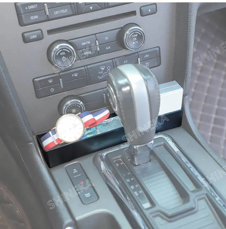 SHINEKA Stauraum-Organizer für Ford Mustang 2010 2011 2012 2013 2014, ABS-Auto-Schalthebel-Aufbewahrungsbox, Organizer, Innenzubehör – Detail 9