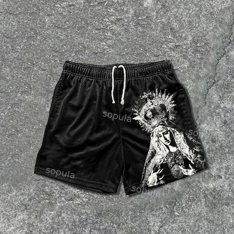 

The Scriptures of The Blessed Virgin Mary Graphics Shorts Loose Basketball Gym Breathable Shorts Fitness Training Male Shorts