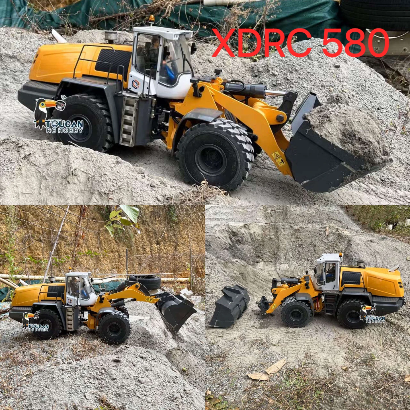 XDRC 580 1/14 Hydraulic RC Metal Wheeled Loader ST8 Remote Control Car Model with Sound Light Set Painted Assembled RC Toy