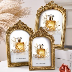 1 European vintage gold arch lace decorative resin picture frame with a random inner paper for photo display home decor