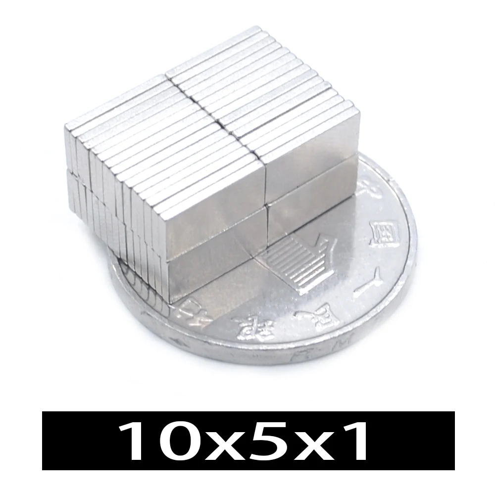 5-20000 Pcs Block 10x5x1 NdFeB Neodymium Magnet N35 Super Powerful imanes Permanent Magnetic 10mmX5mmX1mm Rectangular new magnet