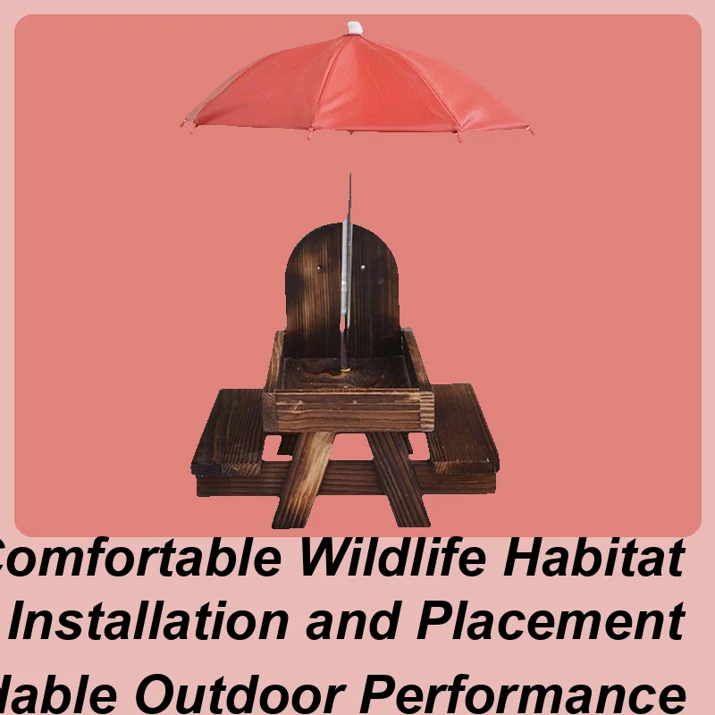 

Squirrel Feeders For Outdoors Squirrels Birds Picnic Table With Umbrella Wildlife Eating Corn Holder Activity Space In Wood For