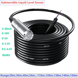 水中水位センサー送信機,液面検出器,4〜20ma,50m, 60m, 70m, 80m, 90m範囲,130m