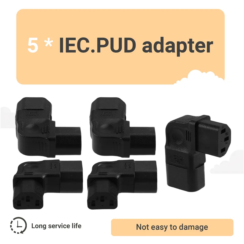 Power IEC 320 C14 Naar C13 AC Adapter 3 Pin Man-vrouw Verlengen Linker Hoek AC Converter 3 Pin IEC 320