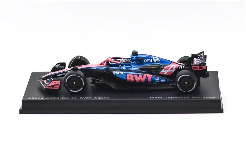 Spark 1:64 ALPINE A525 NO.10 / NO.7 BWT ALPINE TEAM JAPANESE / AUSTRALIAN GP2025, Modelo de Auto Fundido a Presión, Miniatura de Regalo