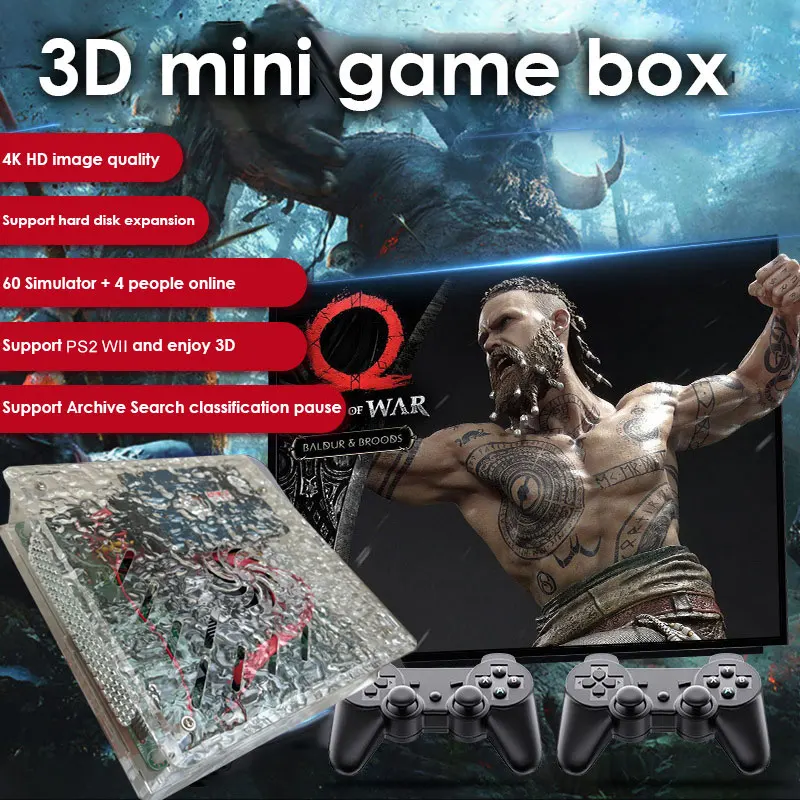 Imagem -06 - Mini Game Box Retro Super Console Built-in 7000 Mais Jogos Emuladores Acessórios 4k hd Display em Projetor de tv Monit Novo 2024 x9