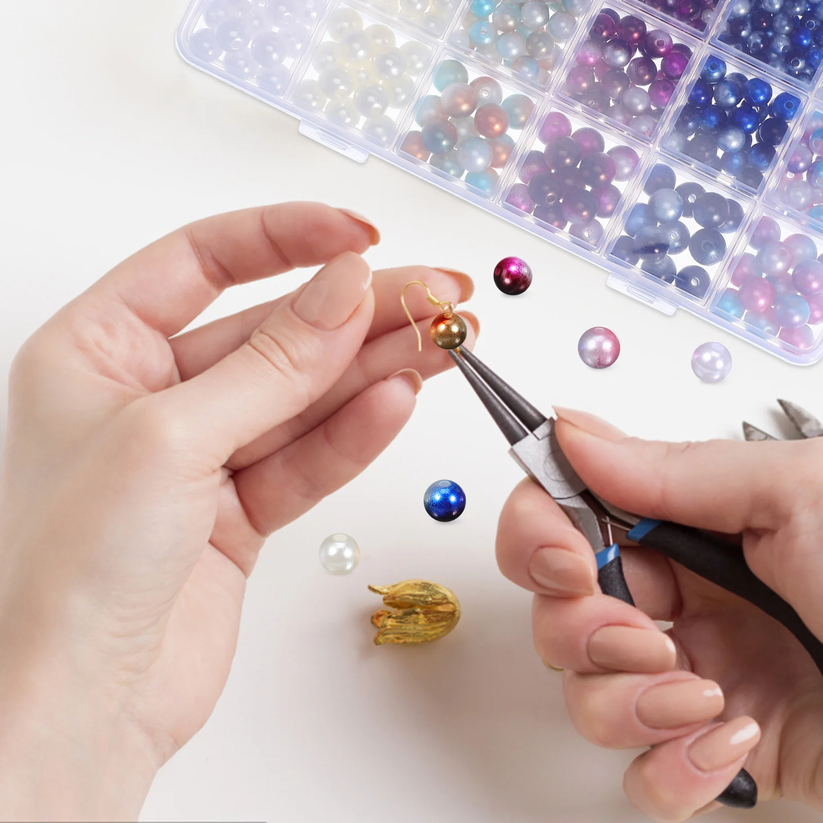 

Pearl Beads Jewelry Making Loose Beads Gradient Colors DIY Accessories Necklace Bracelet Crafting Faux Pearls Artificial Pearls