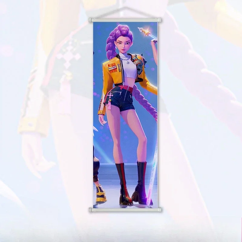 

Аниме KPop Demon Hunterss настенное искусство холст свитки фотографии Kawaii персонаж принт плакаты украшение дома подвесная живопись