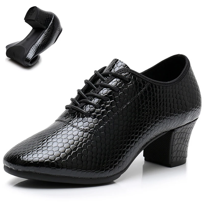 

genuine leather Latin Dance Shoes Heels 5cm Ballroom Dancing Shoes Women Tango Salsa Rumba Modern Jazz Dancing Shoes rubber Sole