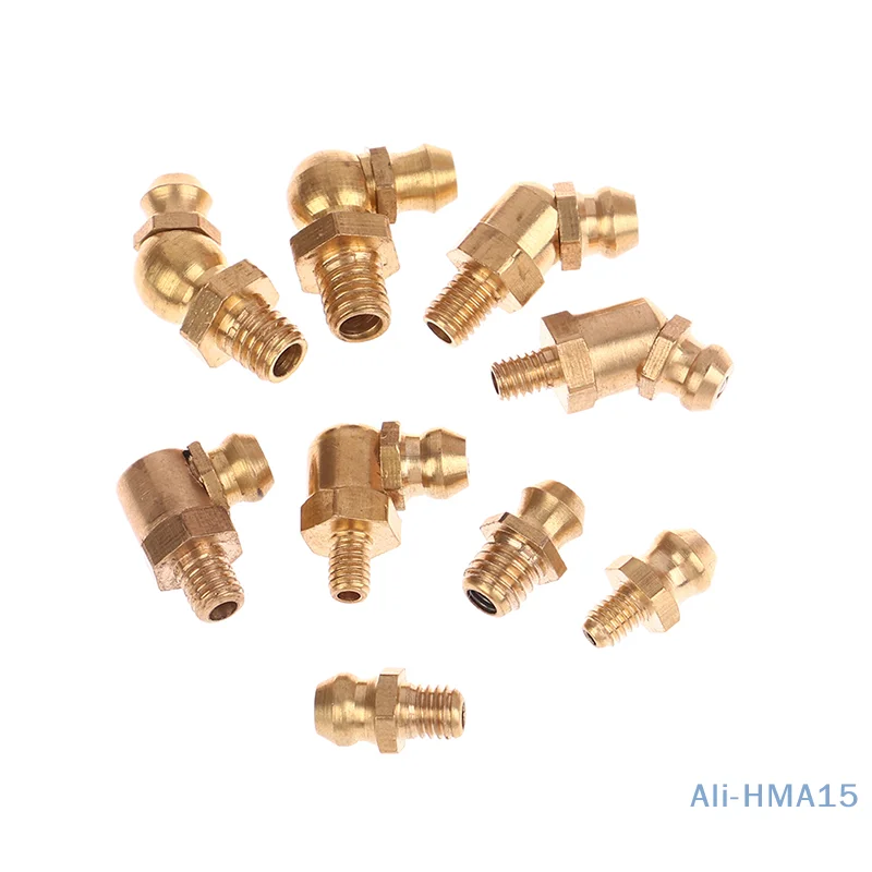 1pc M4 M5 M6 Male Thread 1mm Pitch 45 90 Degree straight Brass Hydraulic Grease Nipple Fittings