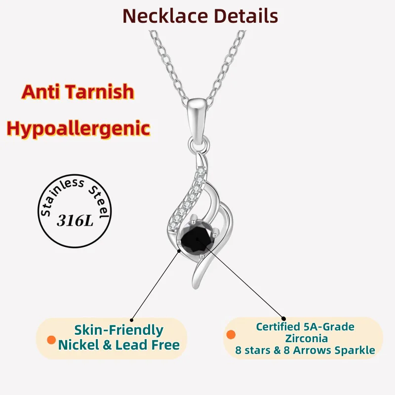 مجوهرات LAMVOICE للنساء/قلادة مضادة للحساسية، هدية عيد الميلاد، قلادة زركونيا 0.5 قيراط، مجوهرات عالية الجودة #2