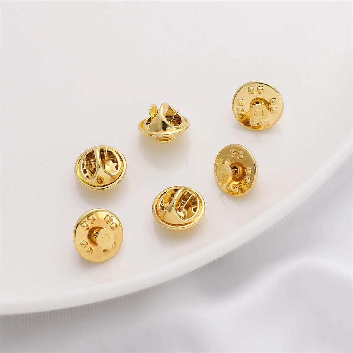 1/5Pcs/Let 14K Gold Plated Brass Pin Back Brooch Badge Holder Base For DIY Jewellery Material Making Supplies Craft Novel Sewing