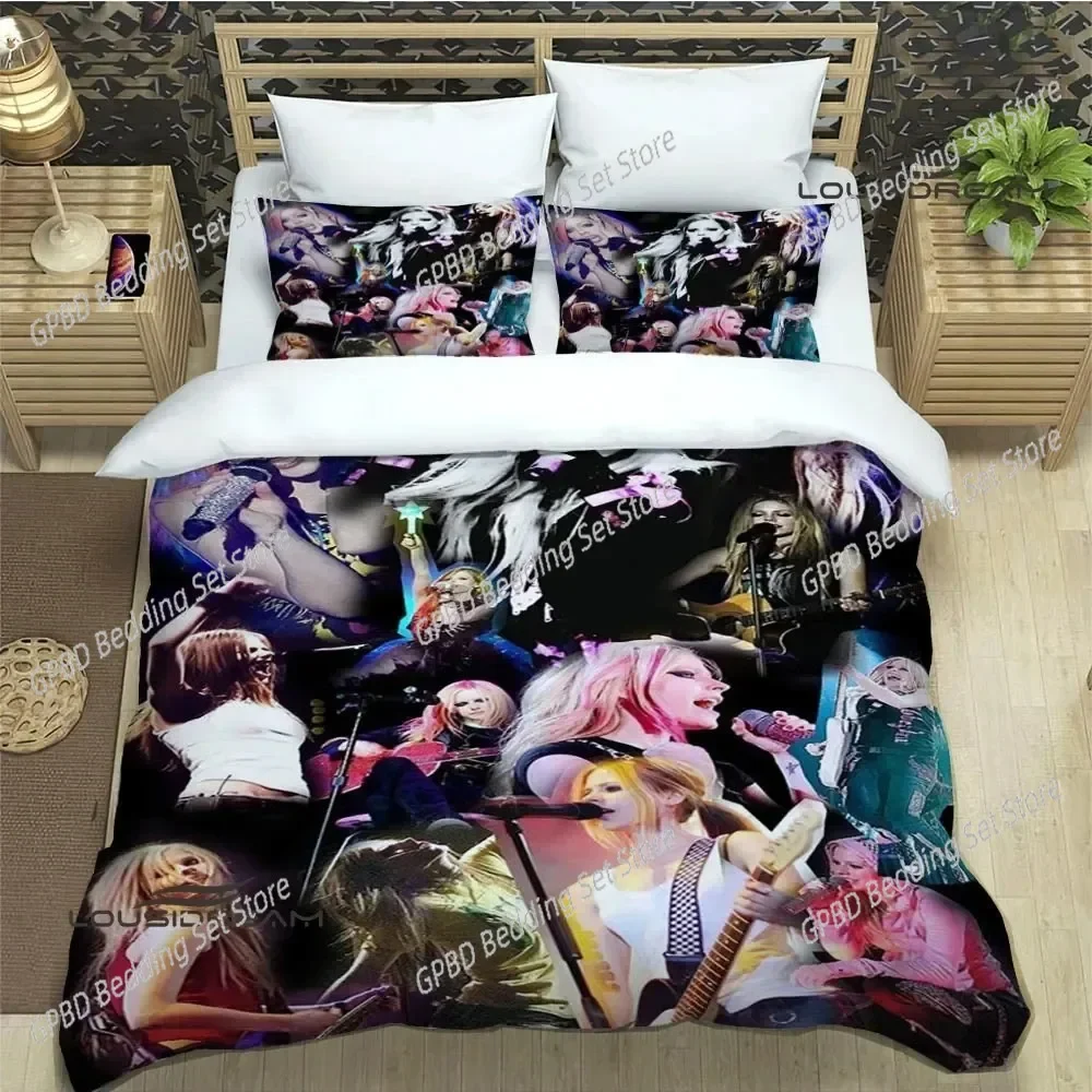 

3D Avril Singer Lavigne Comfortable Duvet Quilt Cover Pillowcase Bedding Set Children Bedroom Decoration Home Textile