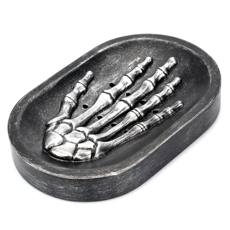 Skeleton Hand Soap Holder Halloween Bathroom Drain Soap Box For Hotel Gym Shower Room Portable Soap Dishes Decoration Tray