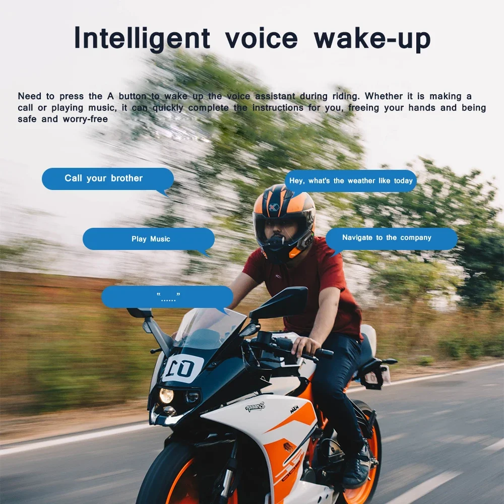 BT12 Pro Bluetooth Helmet Headset Long battery Life 2000mAh Motorcycle Headphone Wireless Music Player Waterproof Moto Earphone