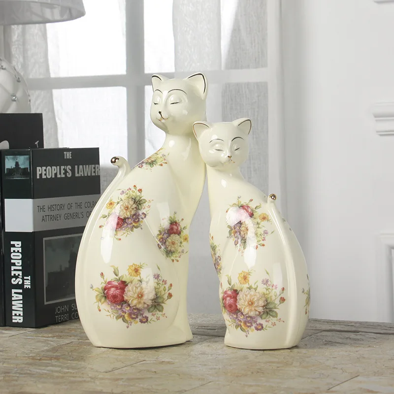 

European style living room home decoration couple cat decoration bedroom wine cabinet porch handicraft decoration wedding gift